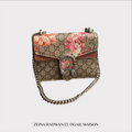 Gucci Maroon/Beige GG Supreme Canvas Shoulder Bag