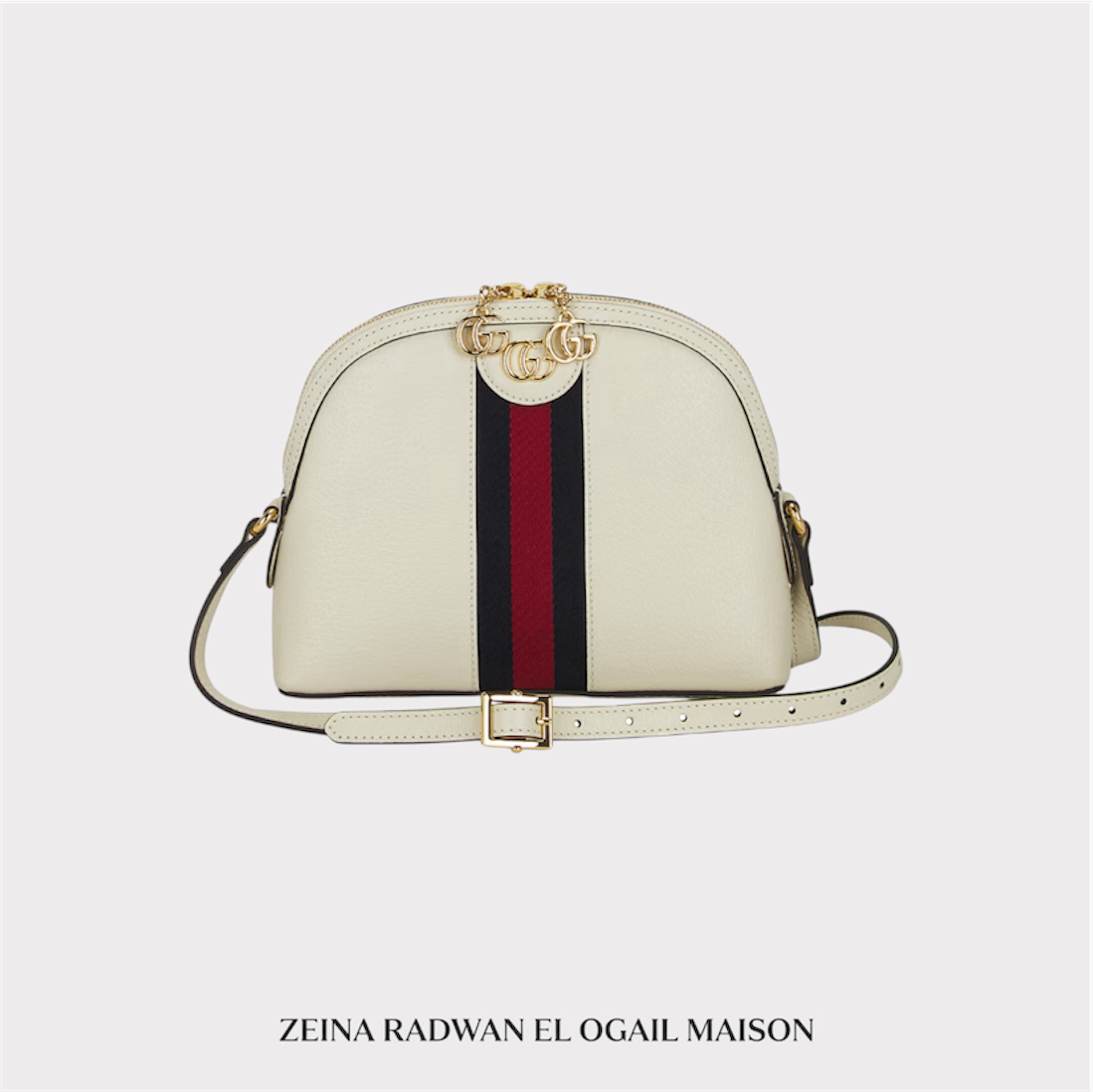 Gucci Ophidia Small Dome Crossbody Bag – White Leather