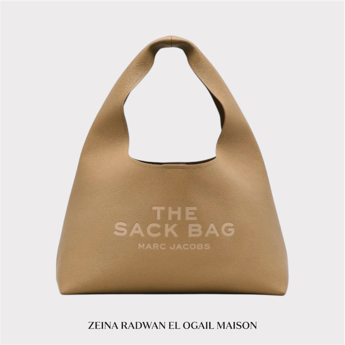 Marc Jacobs The Sack Logo Detailed Shoulder Bag - Beige