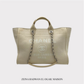 Chanel Deauville Tote Bag – White Fabric