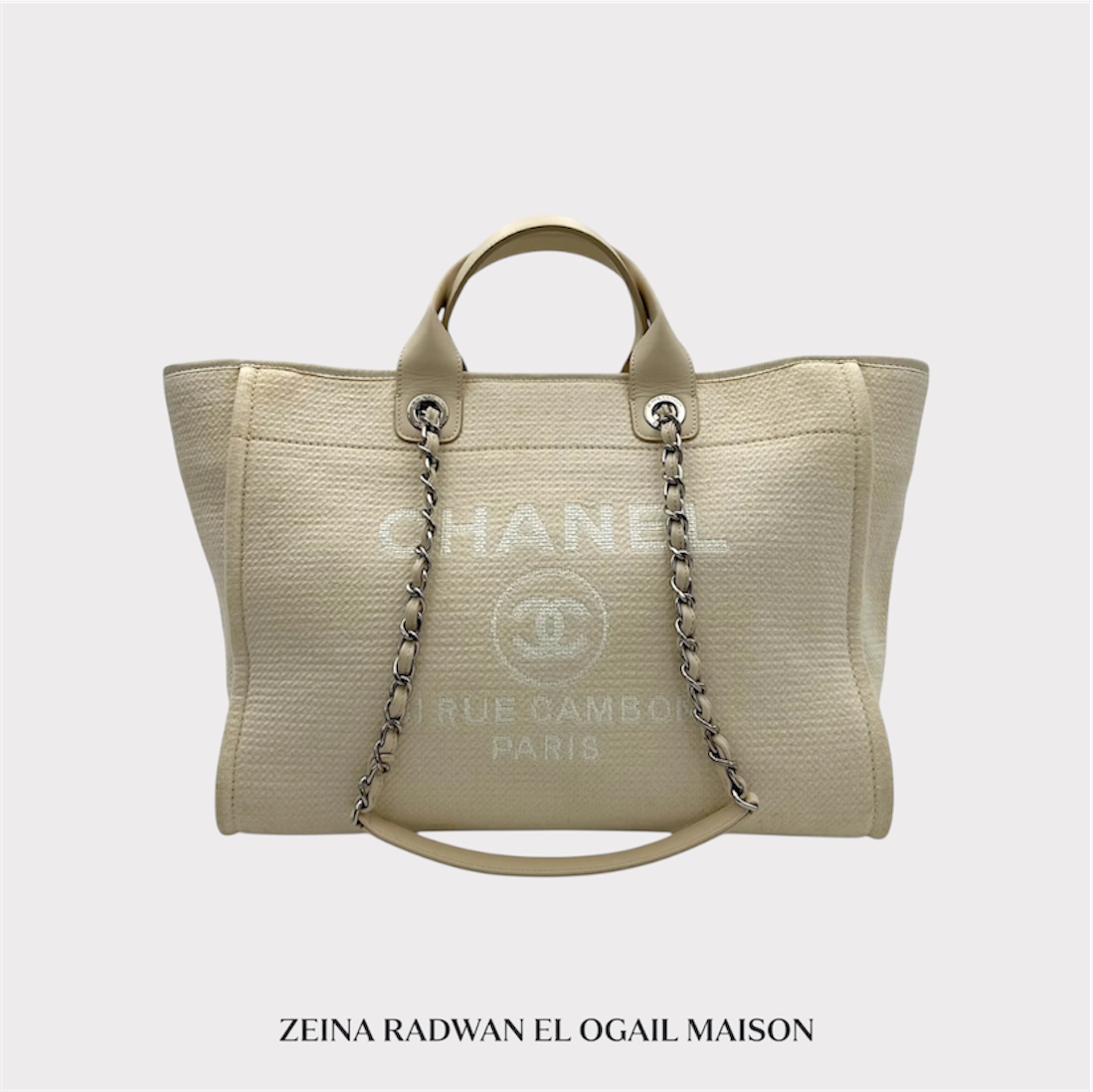 Chanel Deauville Tote Bag – White Fabric