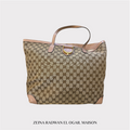 Gucci GG Canvas and Leather Tote – Beige
