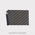 Dior A4 Pouch Beige and Black Oblique