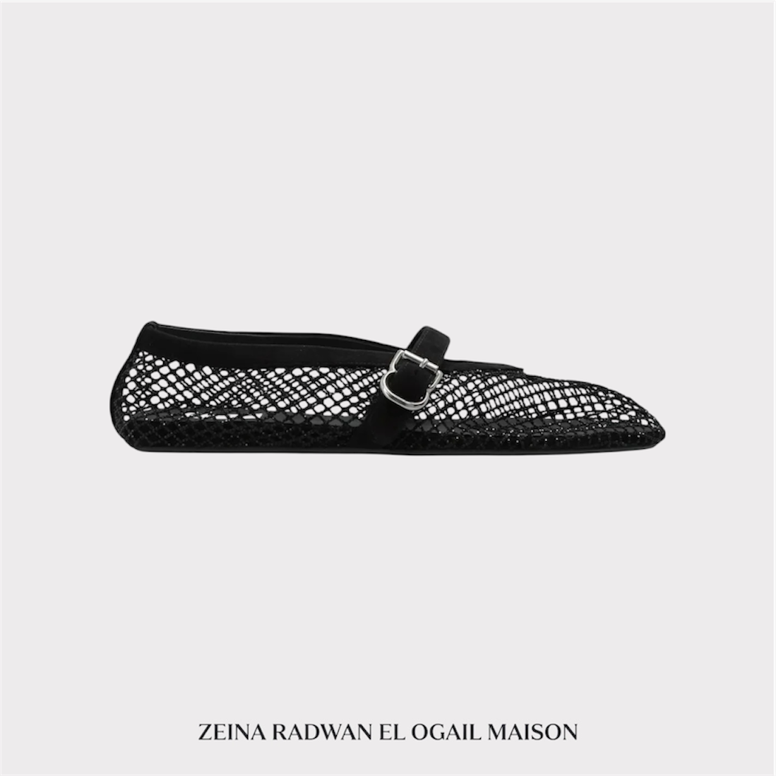 Alaïa Fishnet Embellished Ballet Flats