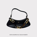 Fendi O’Lock Leather Shoulder Bag – Black