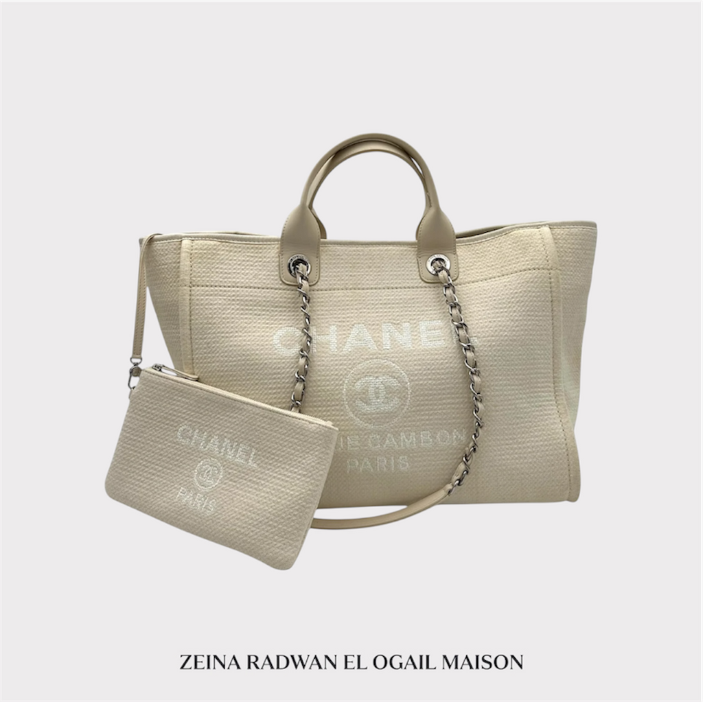 Chanel Deauville Tote Bag – White Fabric