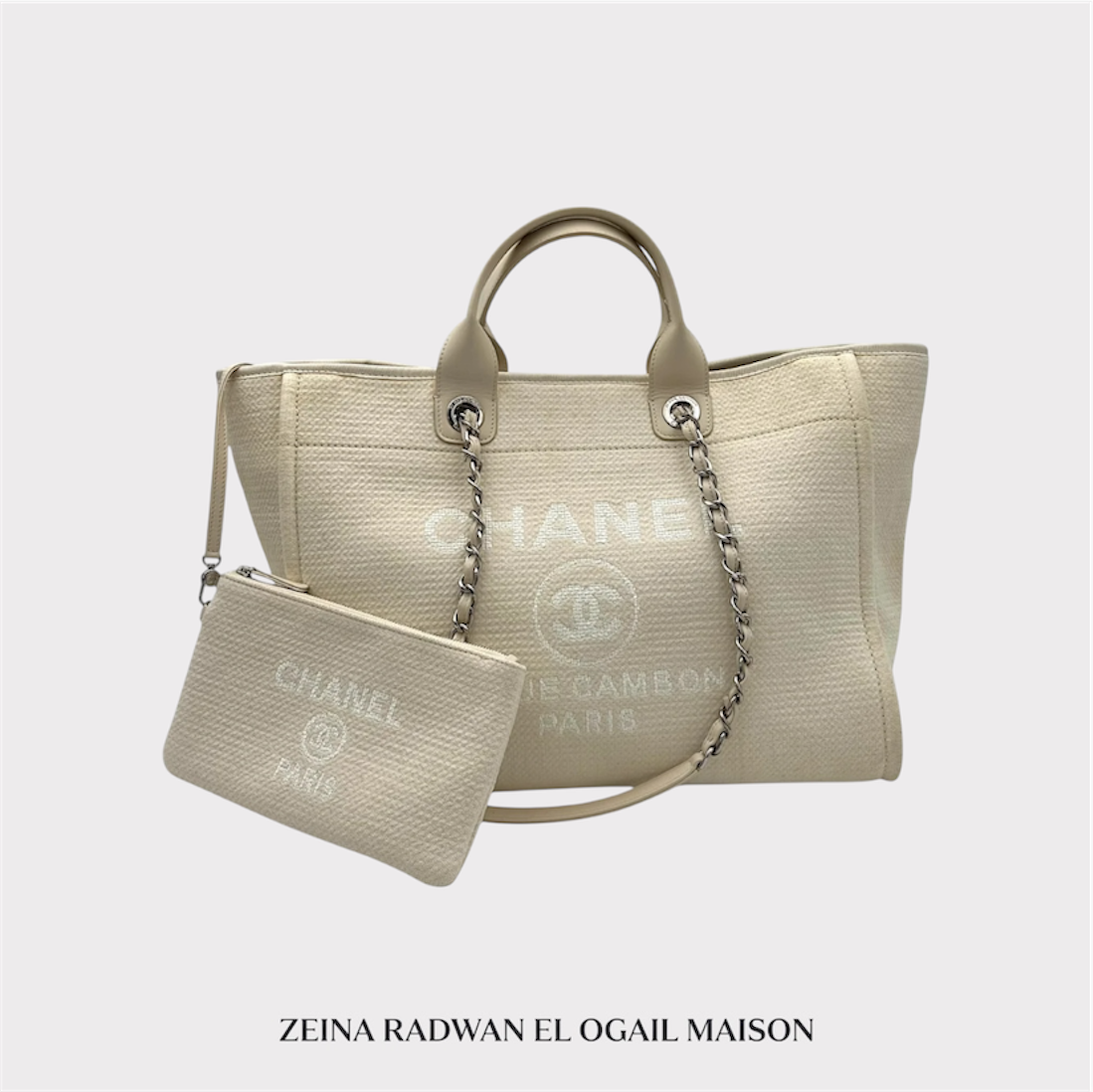 Chanel Deauville Tote Bag – White Fabric