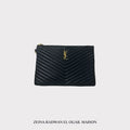 Saint Laurent Black Quilted Monogram Clutch Bag