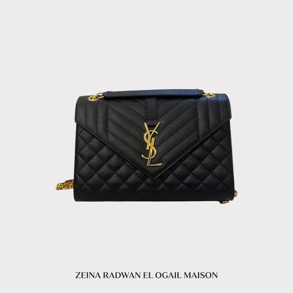 Saint Laurent Matelassé Envelope Medium Shoulder Bag