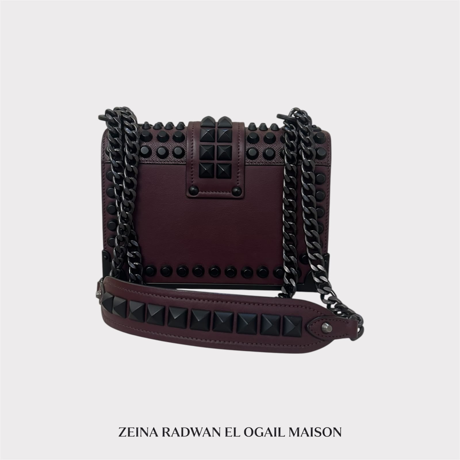 Prada Stud Calfskin Studded Crossbody Bag