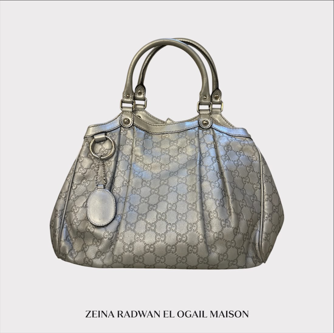 Gucci Guccissima Large Sukey Tote – Silver